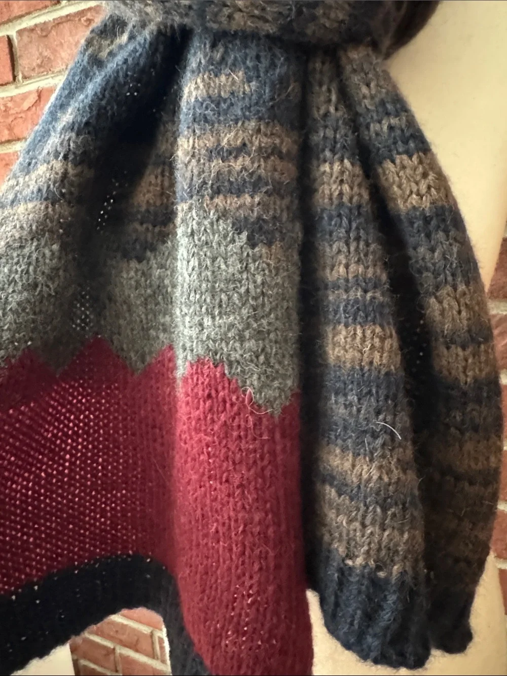 INVERNI Luxurious Baby Alpaca Blend Striped Knit Scarf 14”x68”Made in Italy NWT